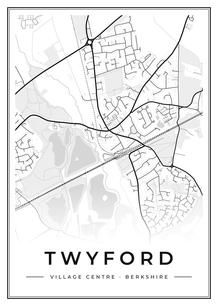 Twyford Village Centre Street Map Poster
