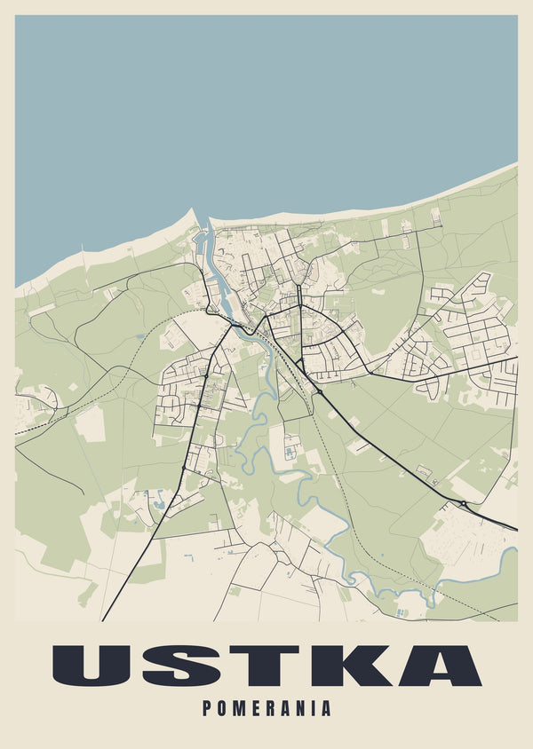 Ustka Street Map Poster
