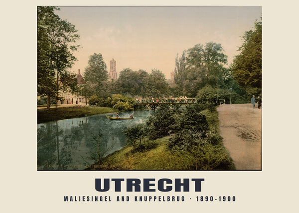 Maliesingel and Knuppelbrug, Utrecht — 1890–1900 · Vintage photochrom print