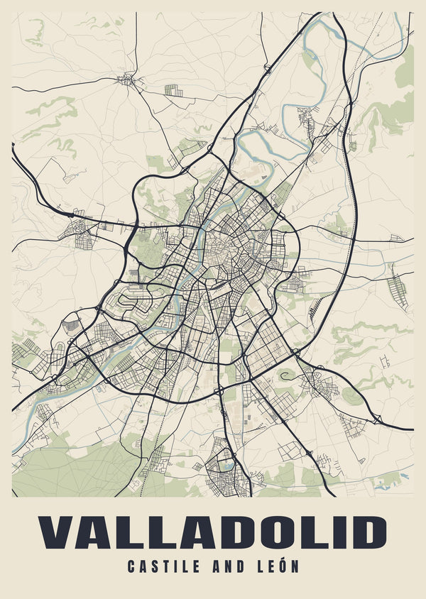 Valladolid Street Map Poster