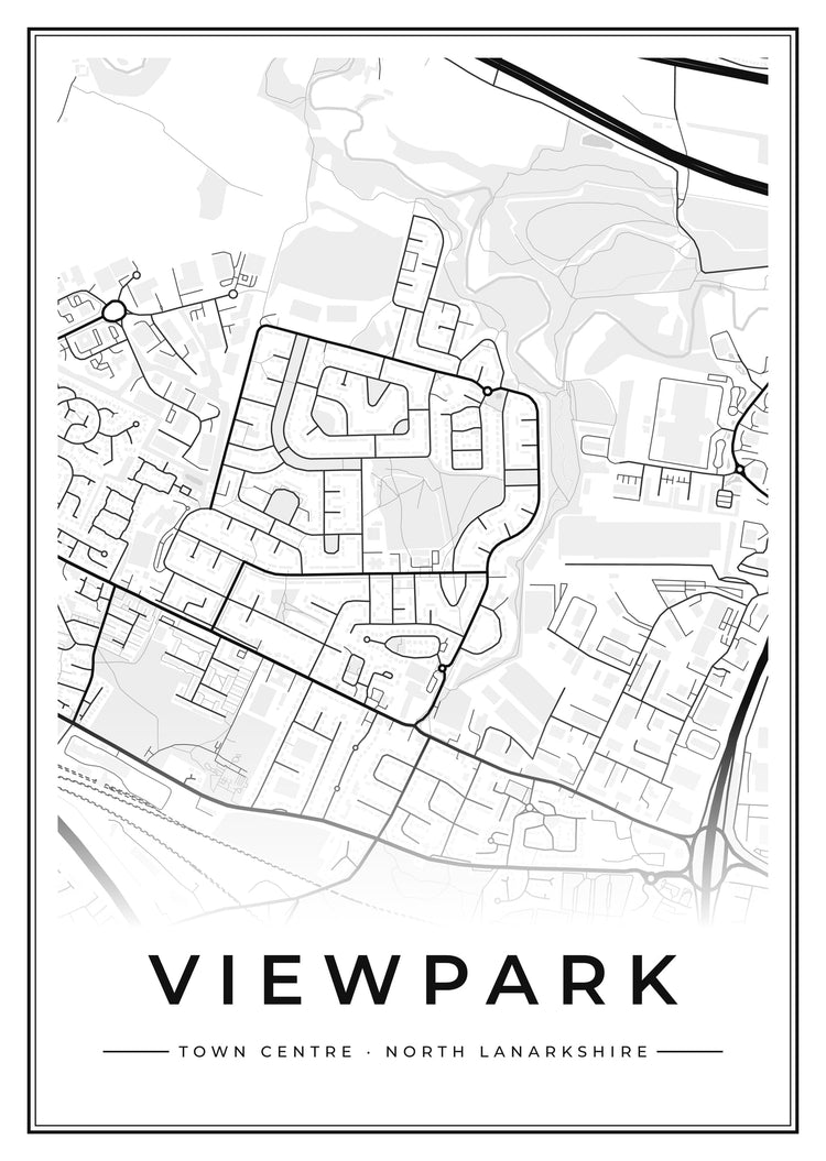 Viewpark Town Centre Street Map Poster