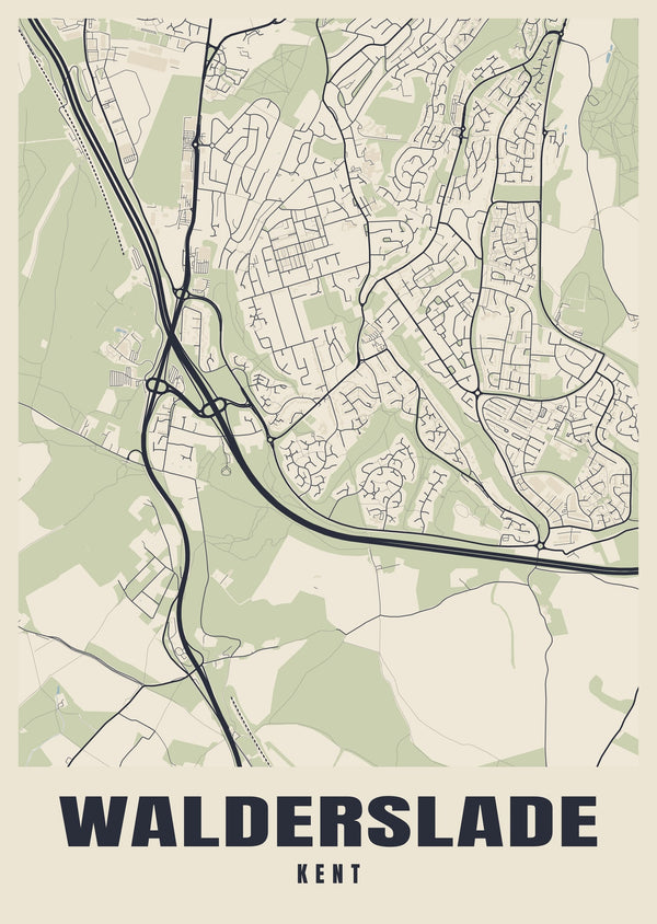 Walderslade Street Map Poster