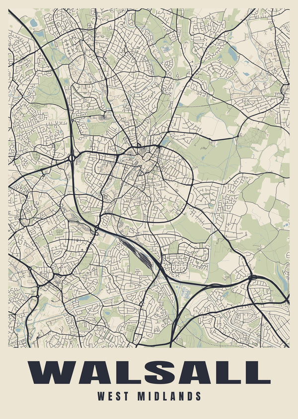 Walsall Street Map Poster