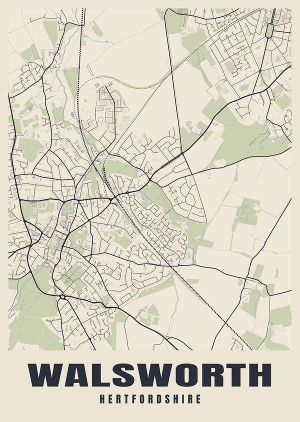 Walsworth Street Map Poster