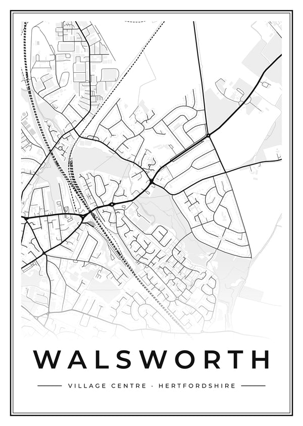 Walsworth Village Centre Street Map Poster