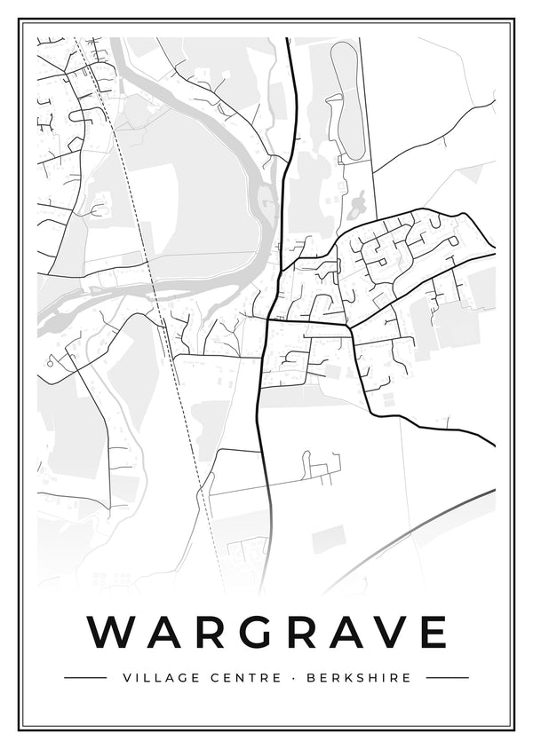Wargrave Village Centre Street Map Poster