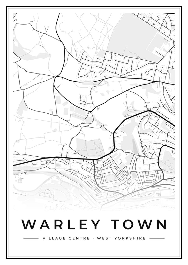 Warley Town Village Centre Street Map Poster