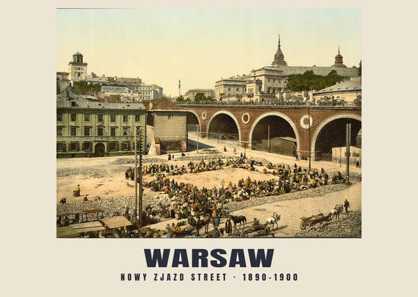 Nowy Zjazd Street, Warsaw — 1890–1900 · Vintage photochrom print
