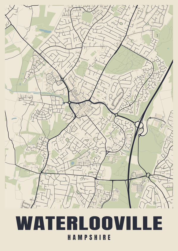 Waterlooville Street Map Poster