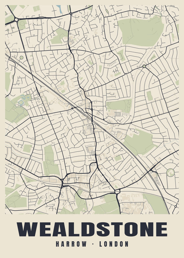 Wealdstone Heritage Street Map Poster