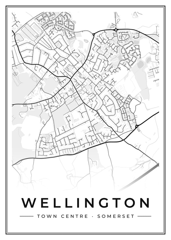Wellington Town Centre Street Map Poster