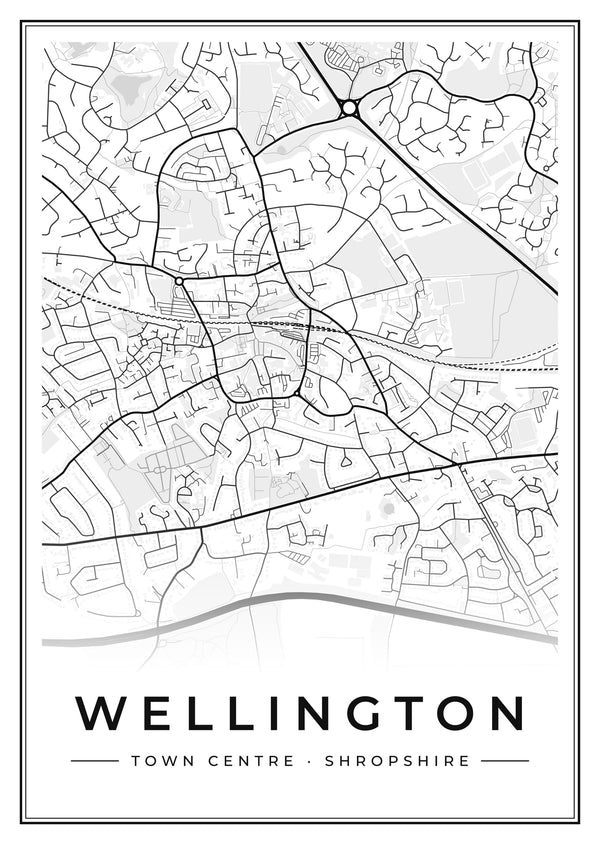 Wellington Town Centre Street Map Poster
