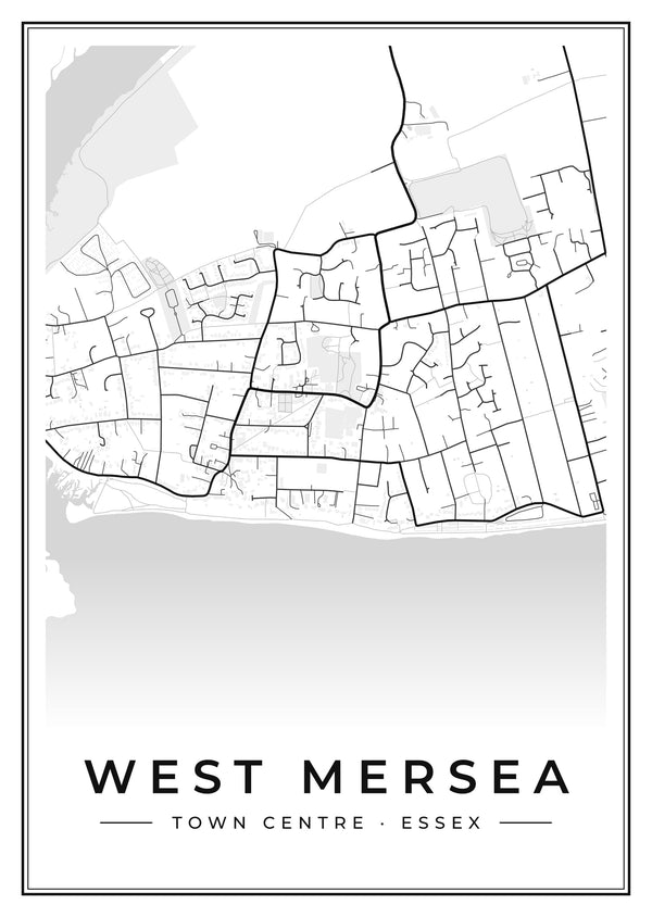 West Mersea Town Centre Street Map Poster