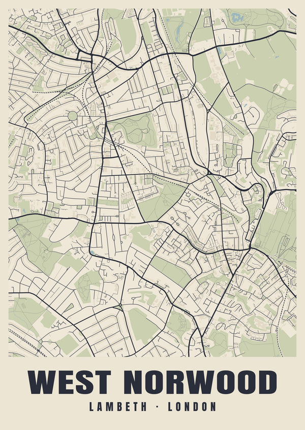West Norwood Heritage Street Map Poster