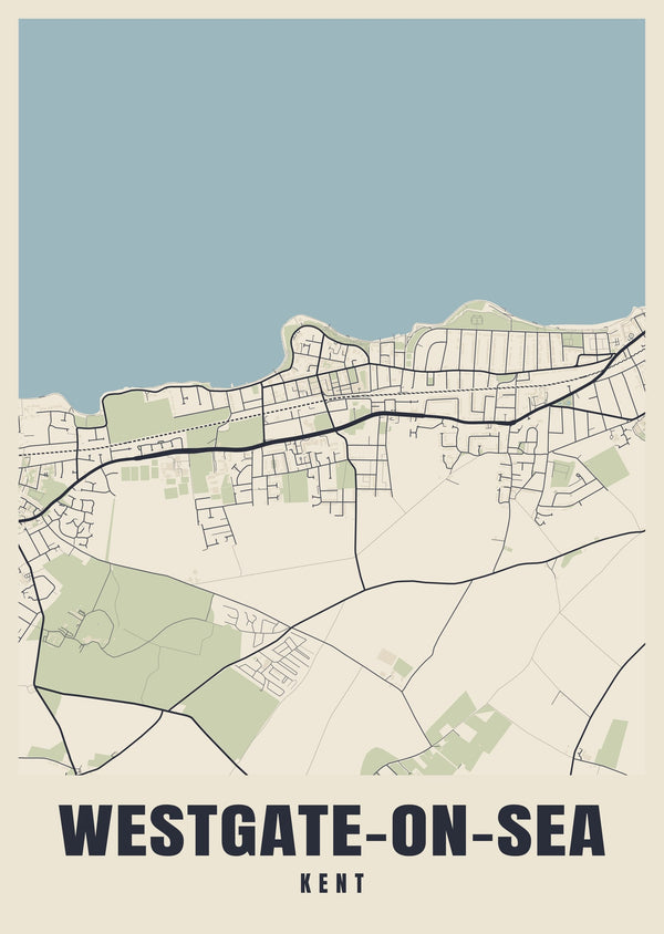Westgate-on-Sea Street Map Poster