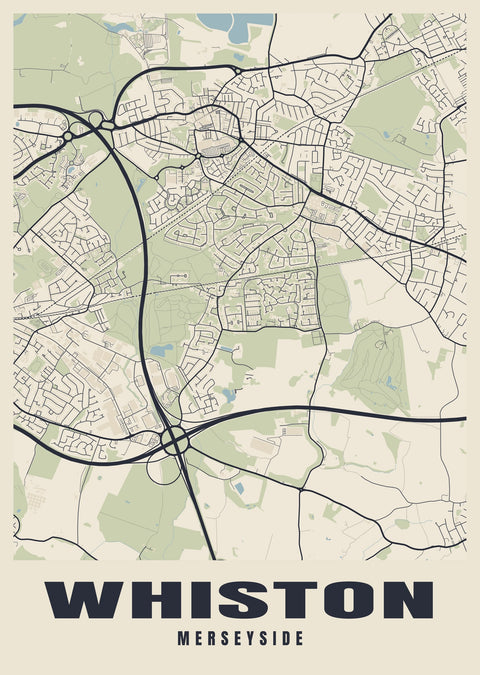 Whiston Street Map Poster