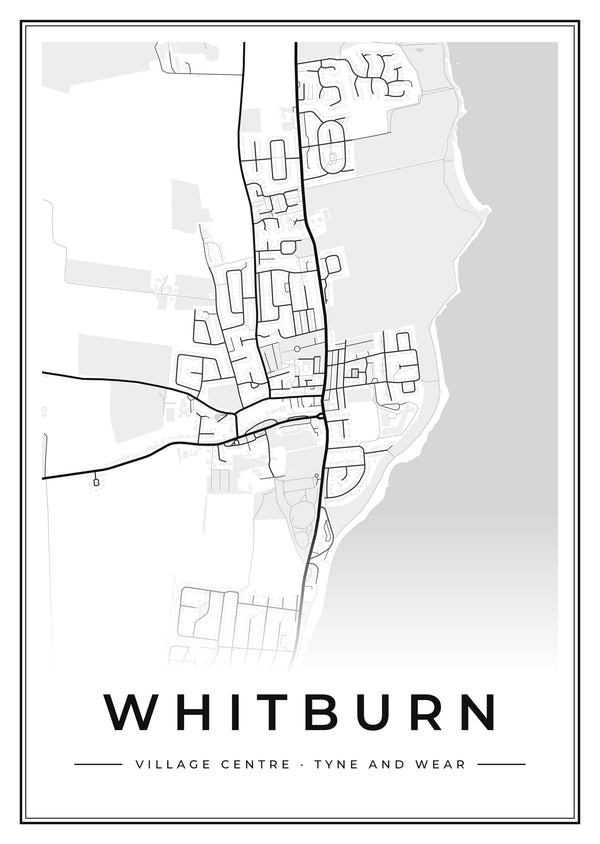 Whitburn Village Centre Street Map Poster