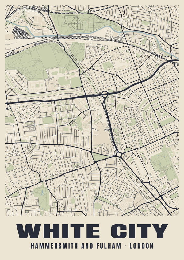 White City Heritage Street Map Poster