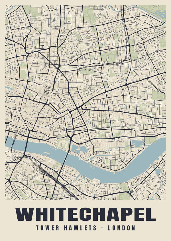 Whitechapel Heritage Street Map Poster