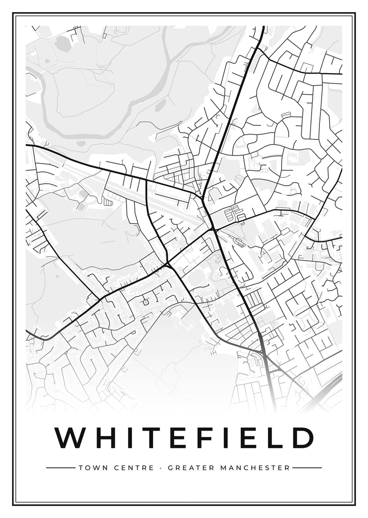 Whitefield Town Centre Street Map Poster