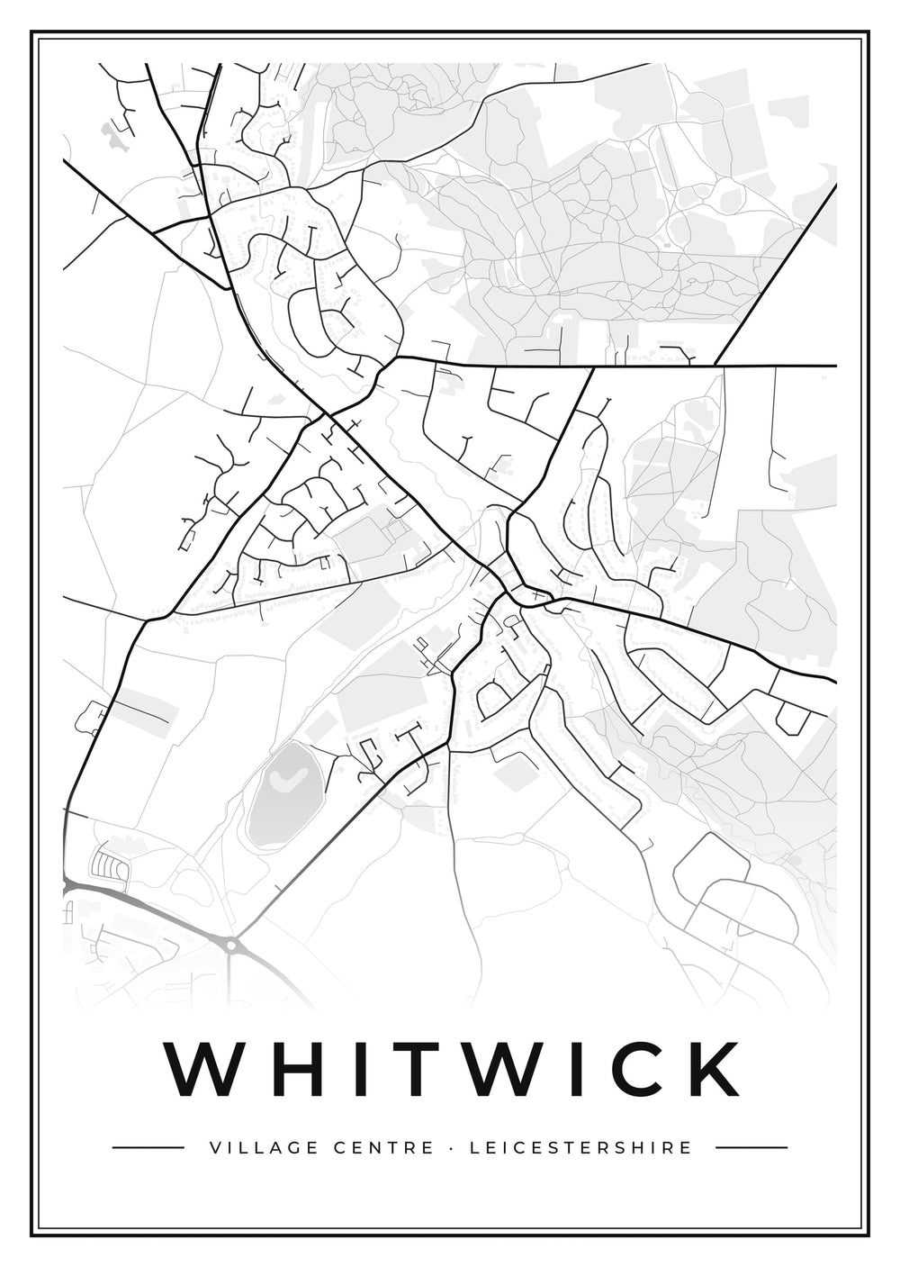 Whitwick Village Centre Street Map Poster