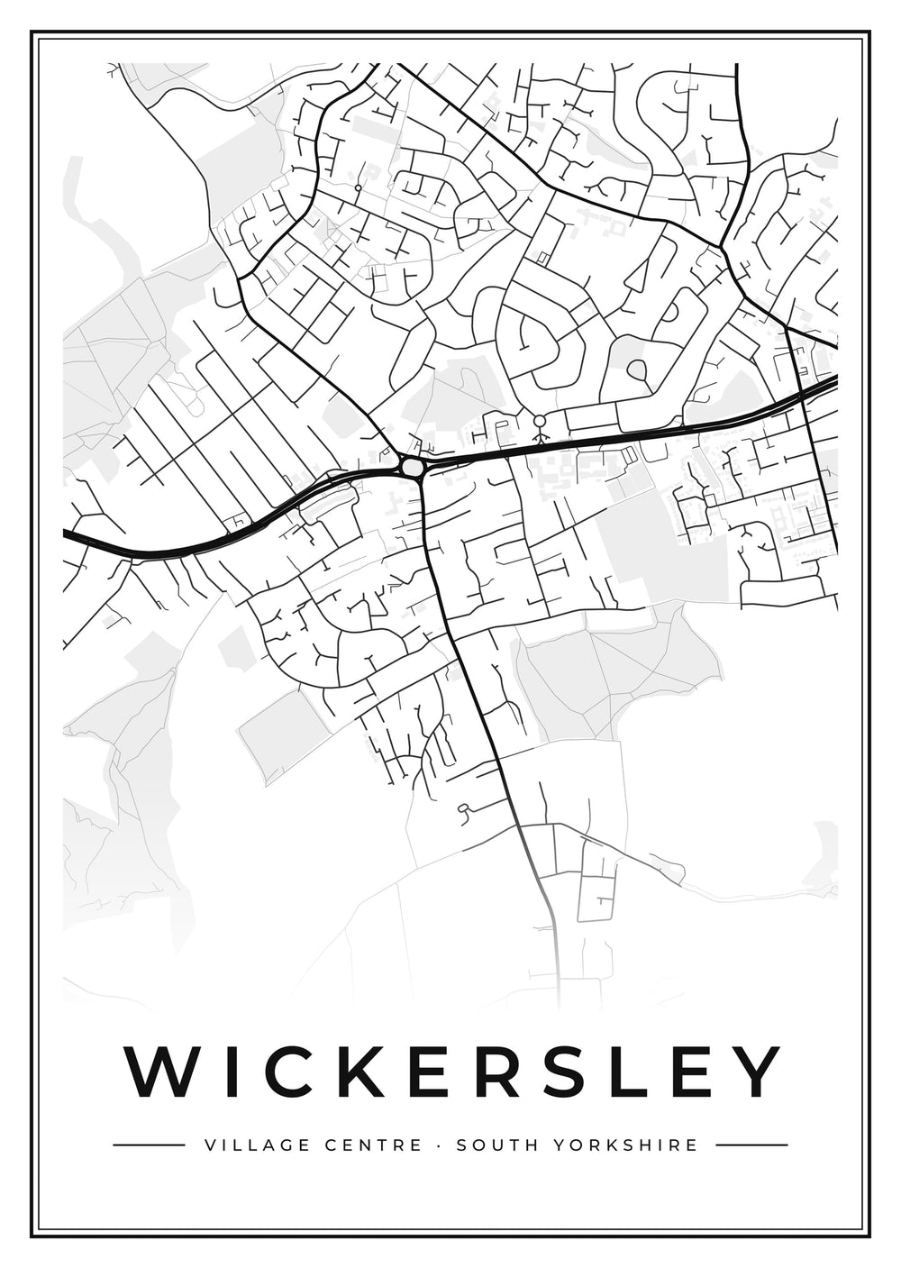 Wickersley Village Centre Street Map Poster