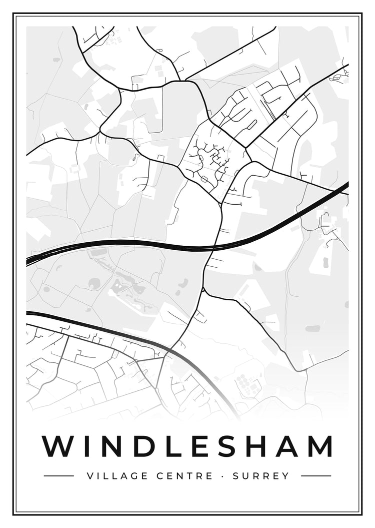Windlesham Village Centre Street Map Poster