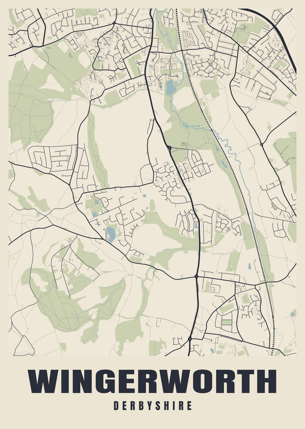 Wingerworth Street Map Poster