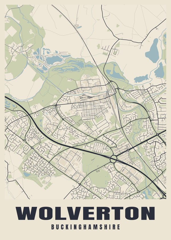 Wolverton Street Map Poster
