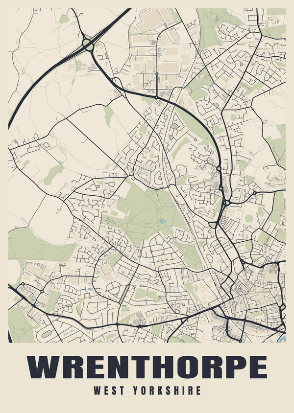 Wrenthorpe Street Map Poster