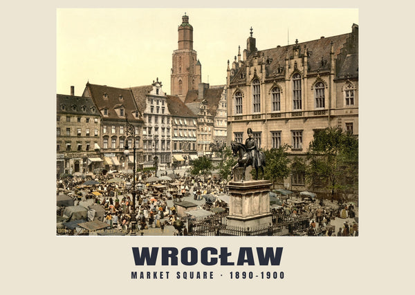 Market Square, Wrocław — 1890–1900 · Vintage photochrom print