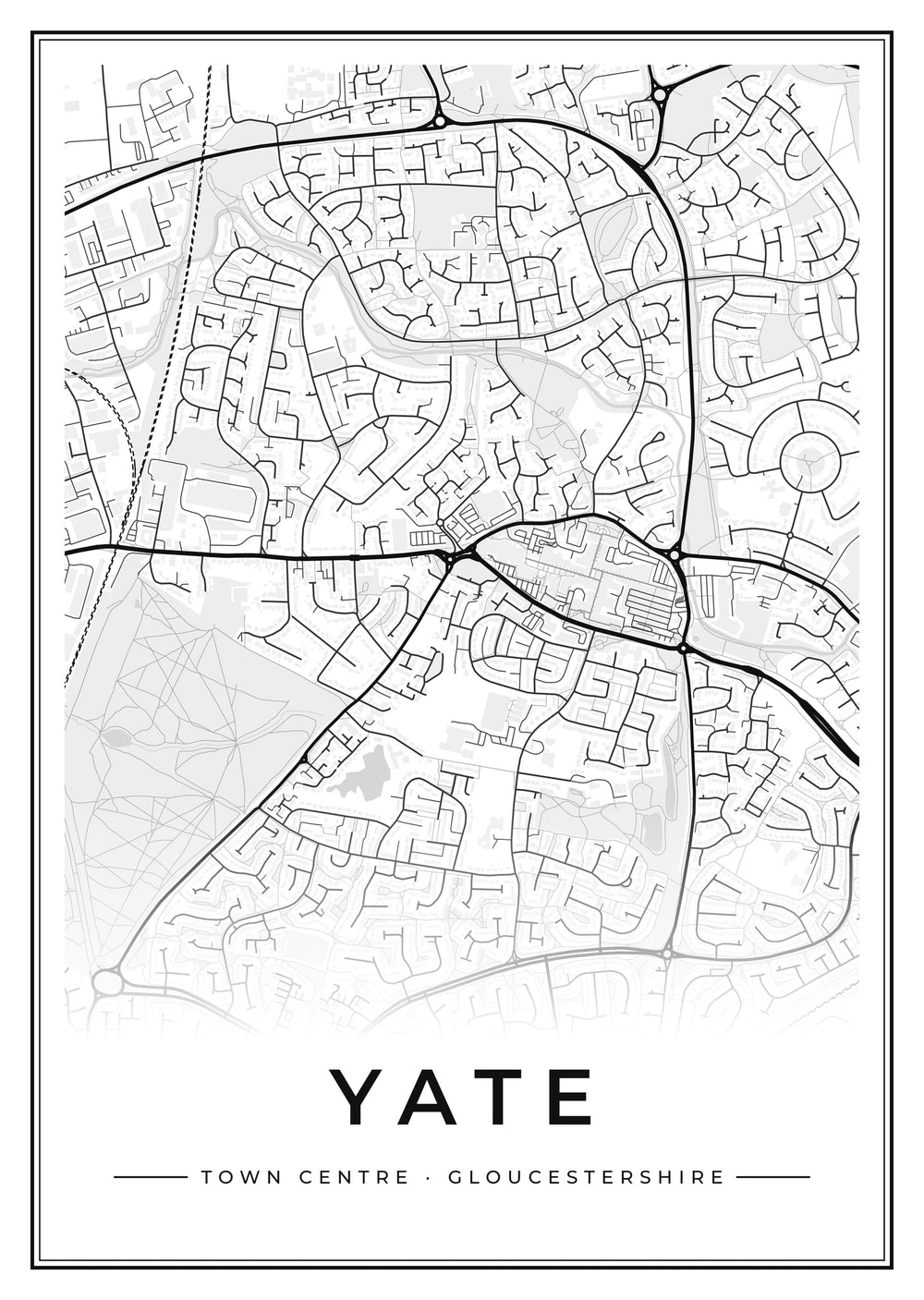 Yate Town Centre Street Map Poster