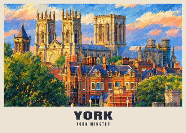 York Minster Gouache Poster