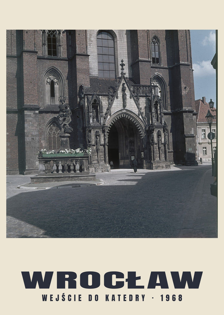 Cathedral Entrance, Wrocław — 1968 · Historic photograph print