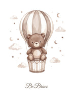 Be Brave — Teddy Sky Adventures Nursery Print