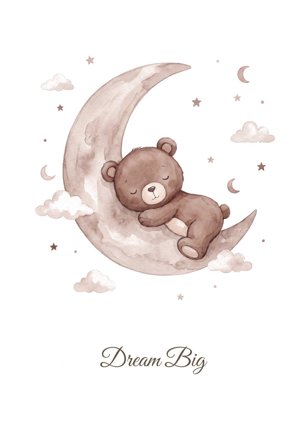 Dream Big — Teddy Sky Adventures Nursery Print