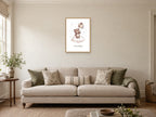 Shine Bright — Teddy Sky Adventures Nursery Print at A2, in a natural wood frame, in a sitting room