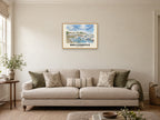 Ballycastle — English Watercolour Art Print at A2, in a natural wood frame, in a sitting room