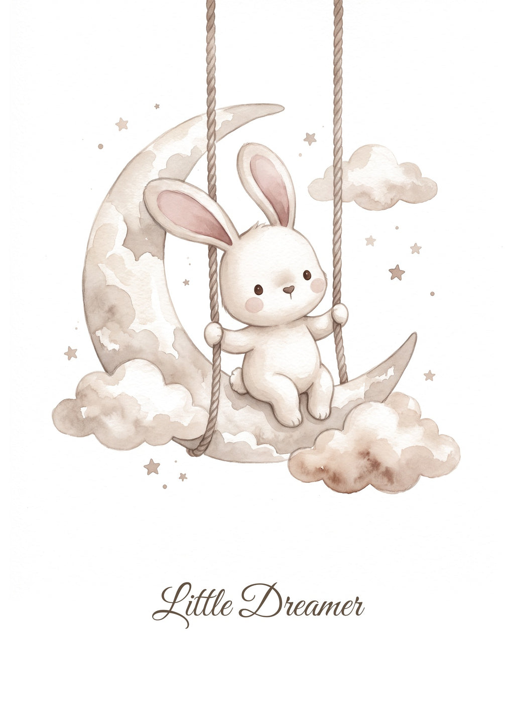 Little Dreamer — Sleepy Bunny Dreams Nursery Print