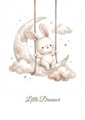 Little Dreamer — Sleepy Bunny Dreams Nursery Print
