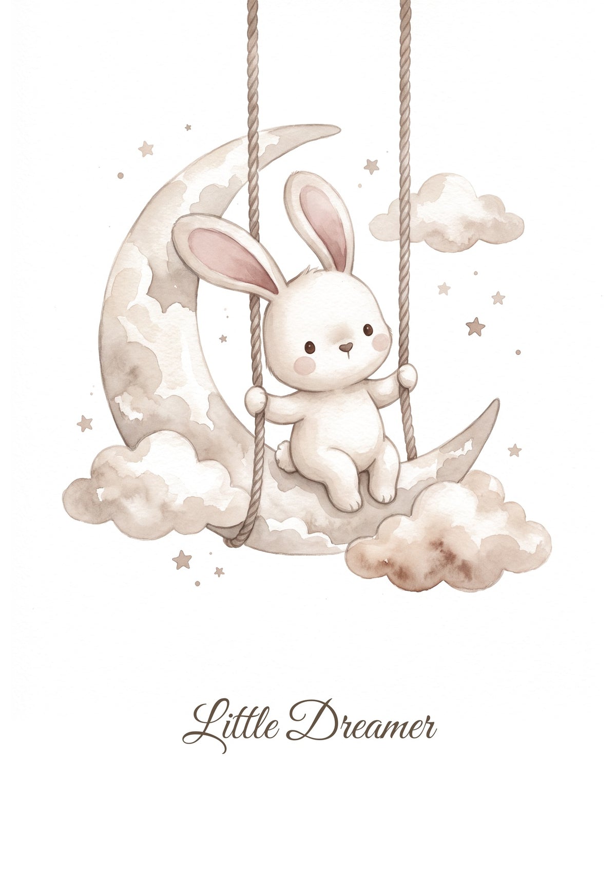 Little Dreamer — Sleepy Bunny Dreams Nursery Print