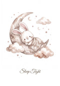 Sleep Tight — Sleepy Bunny Dreams Nursery Print