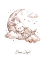 Sleep Tight — Sleepy Bunny Dreams Nursery Print