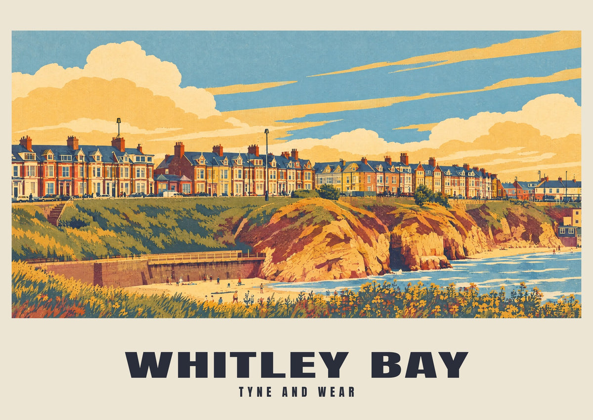Whitley Bay — Retro Railway Art Print