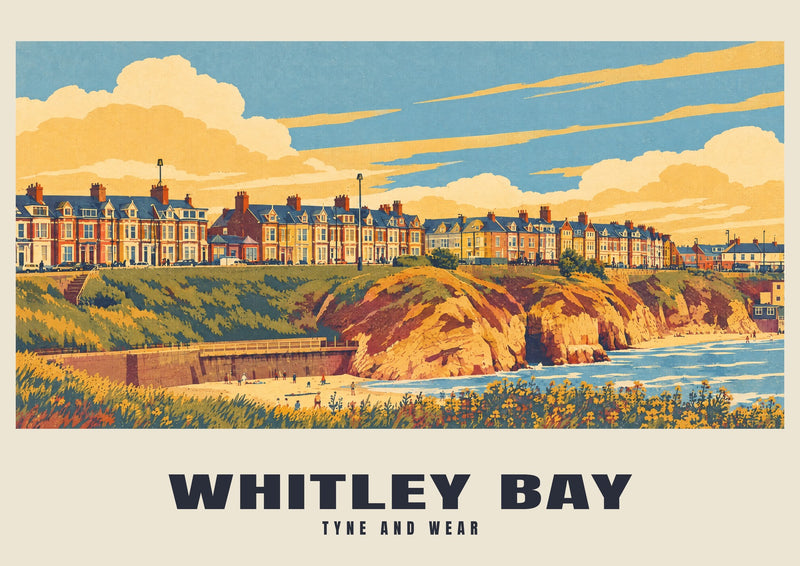 Whitley Bay — Retro Railway Art Print