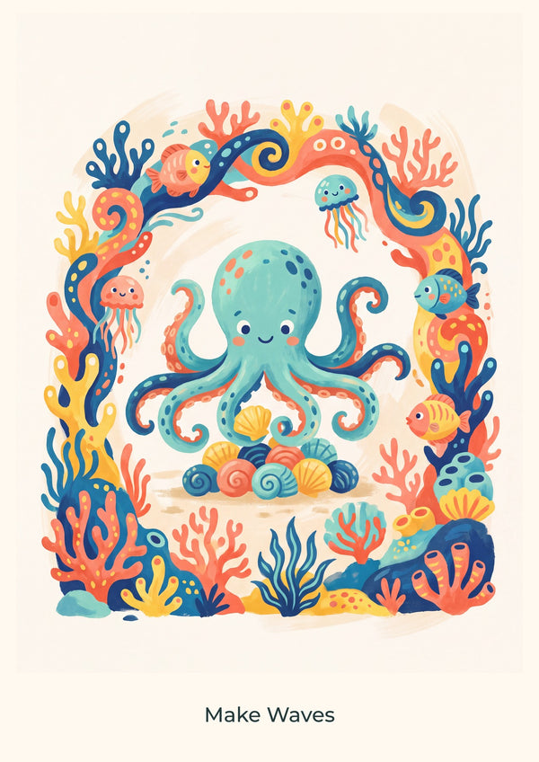 Make Waves — Coral Kingdom Children’s Art Print