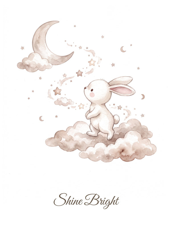 Shine Bright — Sleepy Bunny Dreams Nursery Print