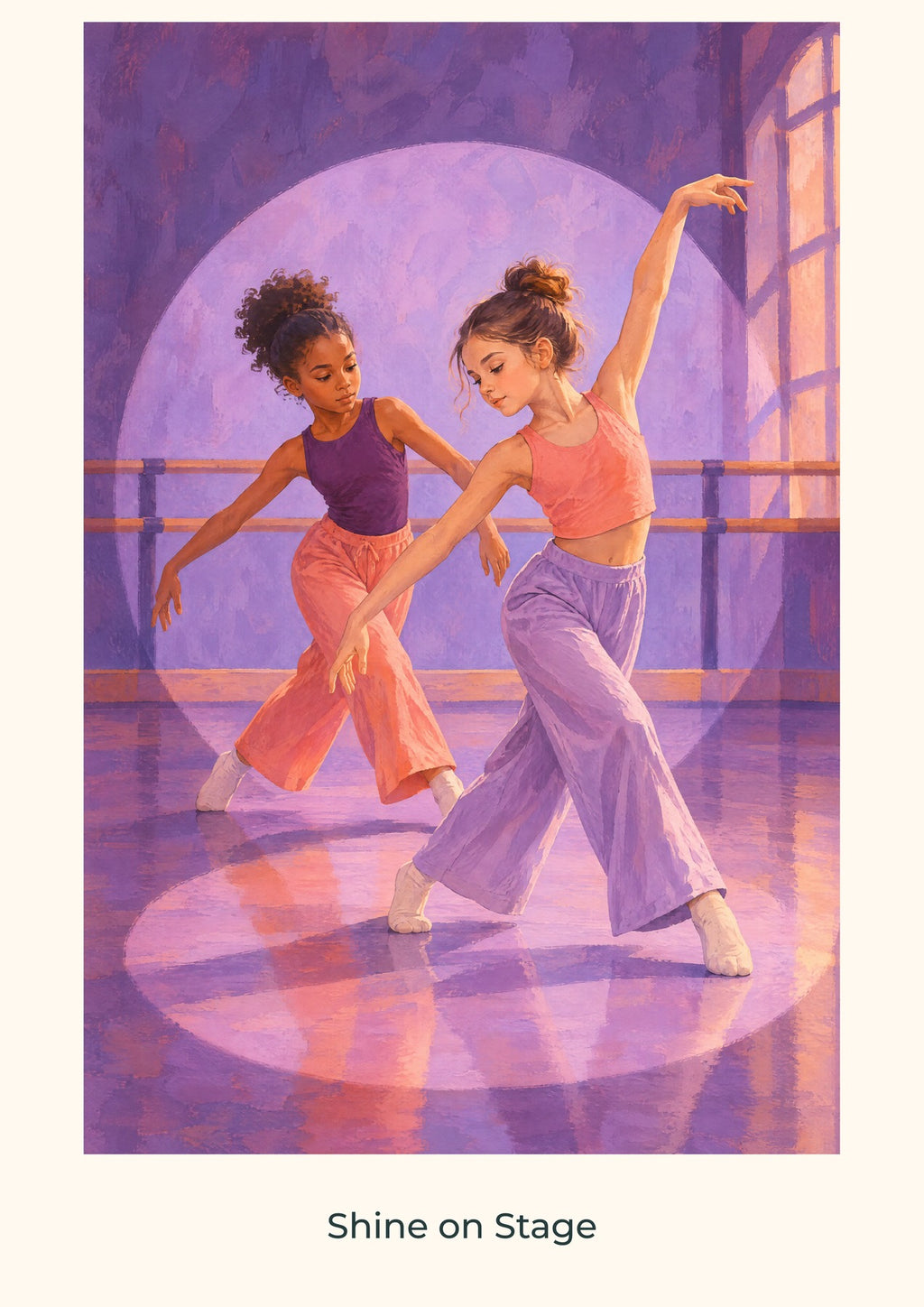 Shine on Stage — Dance Studio Children’s Art Print