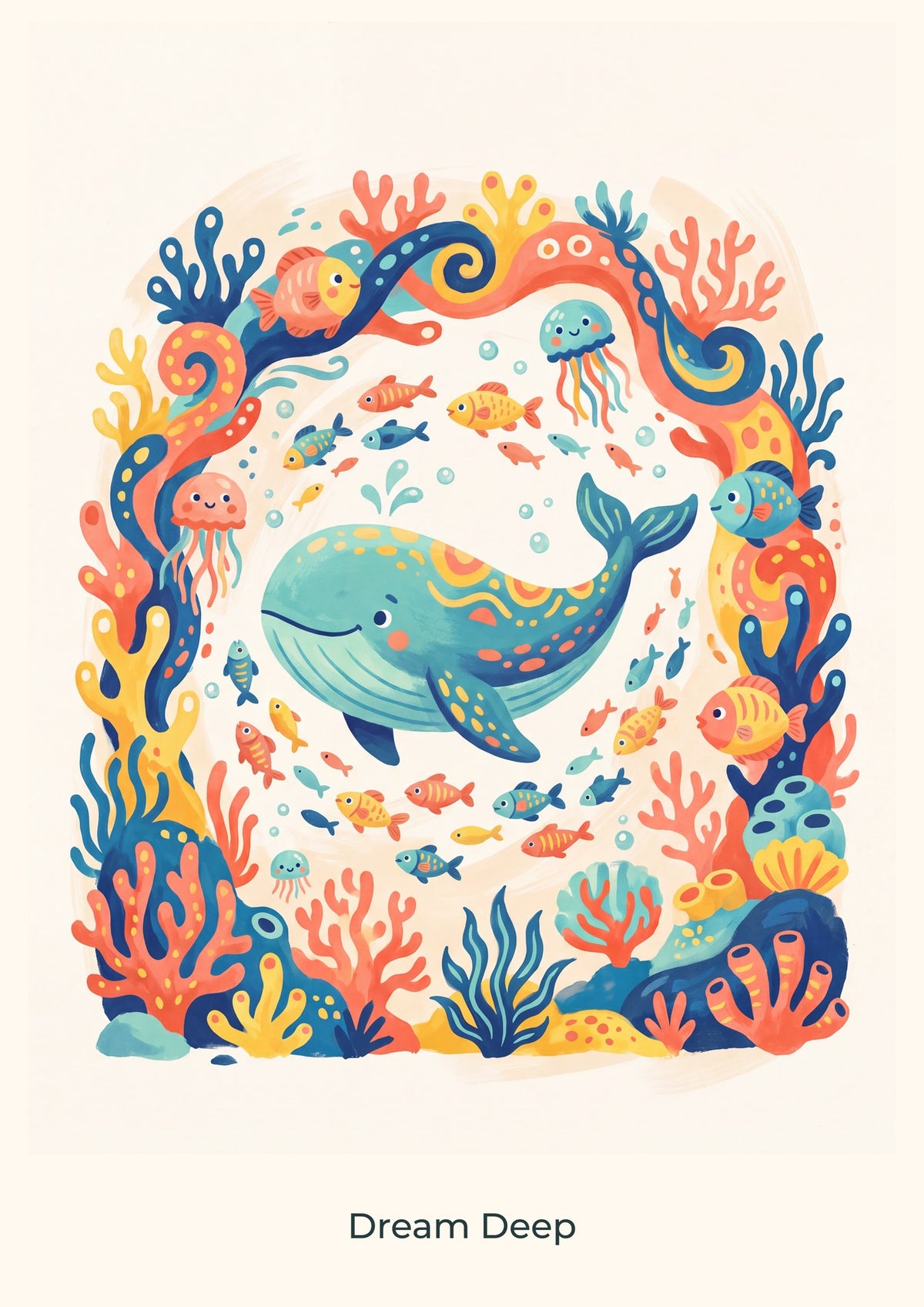 Dream Deep — Coral Kingdom Children’s Art Print