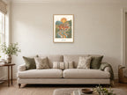 Stay Brave — Dinosaur Discovery Children’s Art Print at A2, in a natural wood frame, in a sitting room